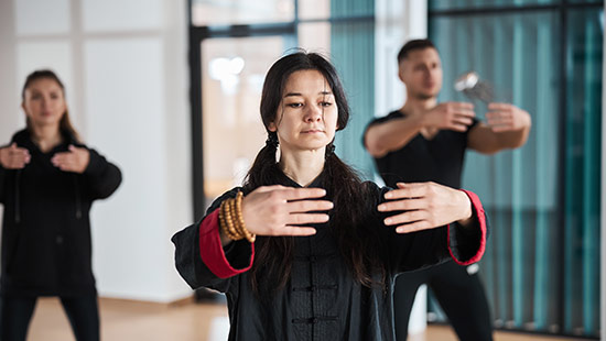 Martial arts training — breath, discipline and physical development